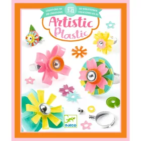 Djeco Artistic Plastic - Ékszerkészítés - Gyűrük - Ring collection, 3–5 év, Többszínű