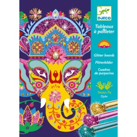 Djeco Csillámkép készítés - Csillogó állatok - Glitter animals, 3–5 év, Többszínű