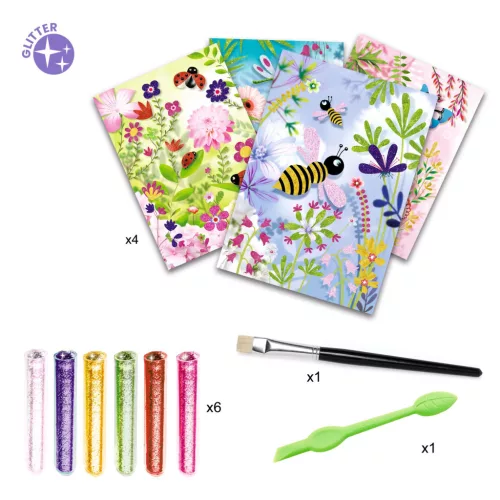 Djeco Csillámkép készítés - Pillangók - Butterflies, 3–5 év, Többszínű