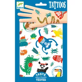 Djeco Tetováló matricák - Jópofák - Snouts, 3–5 év, Többszínű