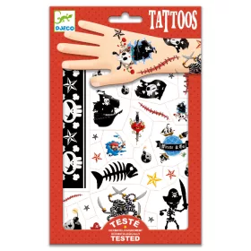Djeco Tetováló matricák - Kalózok - Pirates, 3–5 év, Többszínű