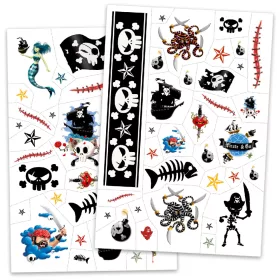 Djeco Tetováló matricák - Kalózok - Pirates, 3–5 év, Többszínű