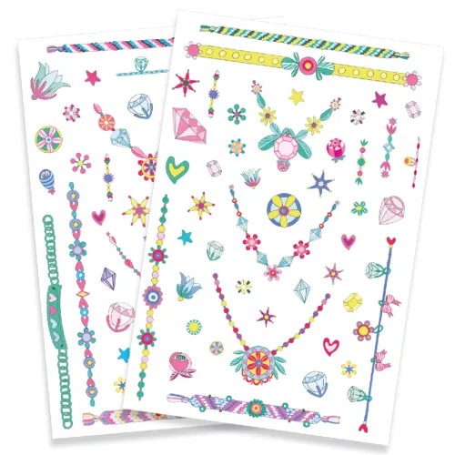 Djeco Tetováló matricák - Jenni ékszerei - Jenni's Jewels, 3–5 év, Többszínű