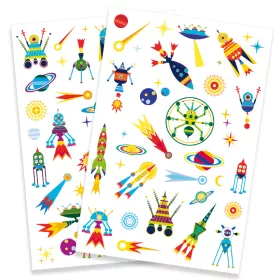 Djeco Tetováló matricák - Égi furcsaságok - Space oddity, 3–5 év, Többszínű