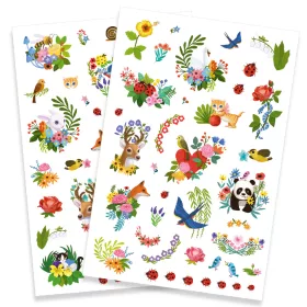 Djeco Tetováló matricák - Boldog tavasz - Happy spring, 3–5 év, Többszínű