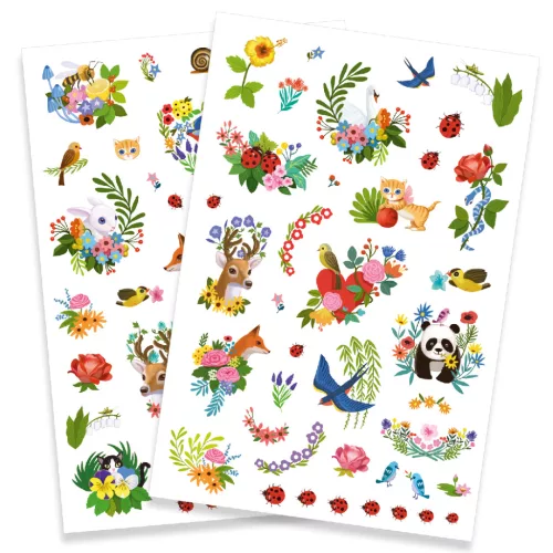Djeco Tetováló matricák - Boldog tavasz - Happy spring, 3–5 év, Többszínű
