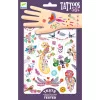 Djeco Tetováló matricák - Madarak - Bright birds, 3–5 év, Többszínű