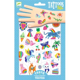 Djeco Tetováló matricák - Szivárvány - Rainbow, 3–5 év, Többszínű