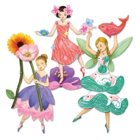 Djeco Kapcsos képkészítés - Tündérek - Fairies, 3–5 év, Többszínű