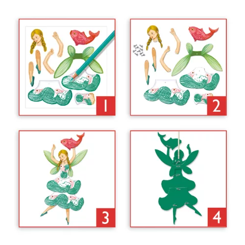 Djeco Kapcsos képkészítés - Tündérek - Fairies, 3–5 év, Többszínű