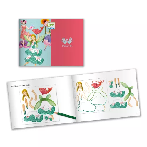 Djeco Kapcsos képkészítés - Tündérek - Fairies, 3–5 év, Többszínű