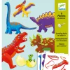 Djeco Kapcsos képkészítés - Dinszauruszok - Dinos, 3–5 év, Többszínű