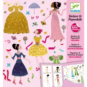 Djeco Papírbaba öltöztető - Nagyidők viseletei - Dresses through the seasons, 0–2 év, Többszínű