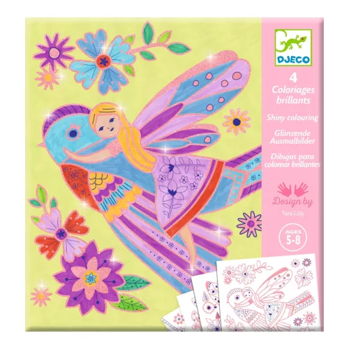 Djeco Csillámló színezők - Apró szárnyak - Little Wings, 3–5 év, Többszínű