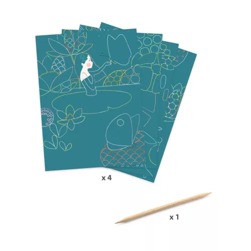 Djeco Karckép technika - Mesebeli tavacska - The pond, 3–5 év, Többszínű