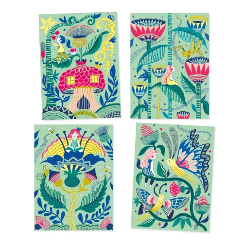 Djeco Karckép technika - Fantázia kertje - Fantasy garden, 3–5 év, Többszínű