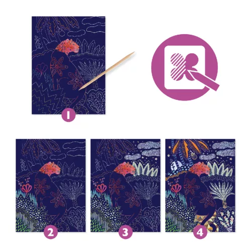 Djeco Karckép technika - Buja természet - Lush nature, 3–5 év, Többszínű
