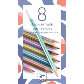 Djeco Színes ceruza készlet - 8 szín, metál - 8 metallic pencils, 3–5 év, Többszínű