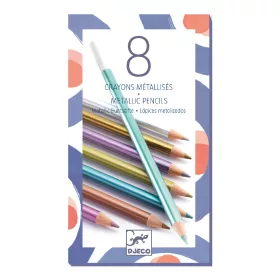 Djeco Színes ceruza készlet - 8 szín, metál - 8 metallic pencils, 3–5 év, Többszínű