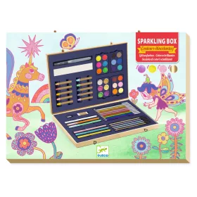 Djeco Kreatív eszközök - Festő és rajz készlet - Sparkling box of colours, 3–5 év, Többszínű