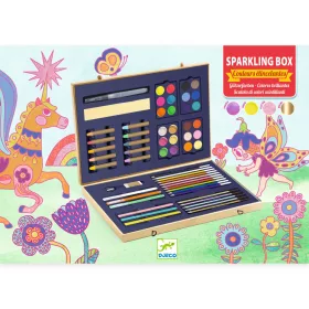 Djeco Kreatív eszközök - Festő és rajz készlet - Sparkling box of colours, 3–5 év, Többszínű