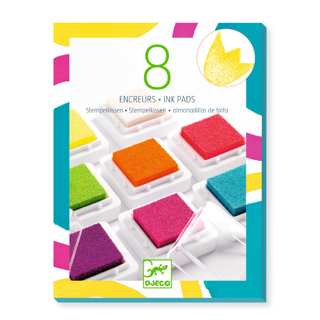 Kreatív eszközök - Nyomdapárna készlet, 8 pop szín - 8 ink pads and 1 cleaner - pop – fő nézet