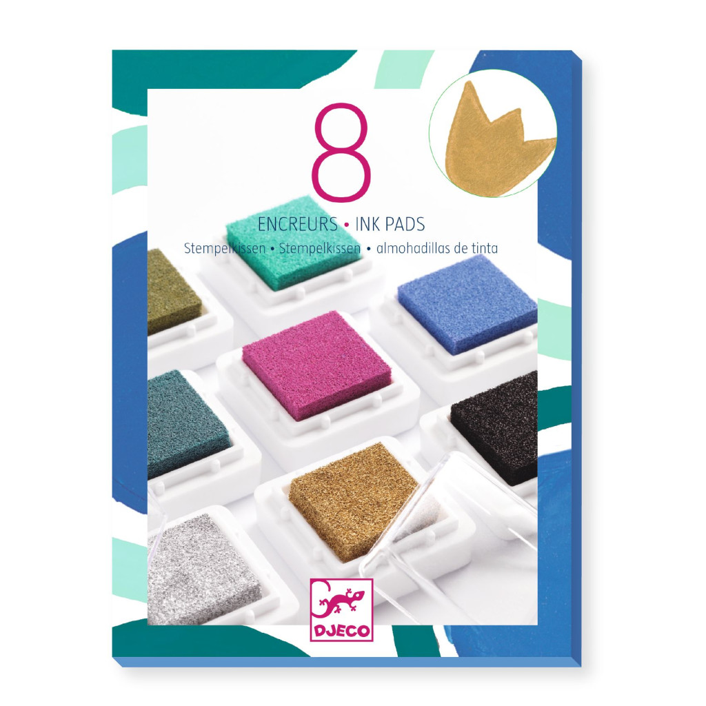 Kreatív eszközök - Nyomdapárna készlet, 8 elegáns szín - 8 ink pads and 1 cleaner - chic – fő nézet