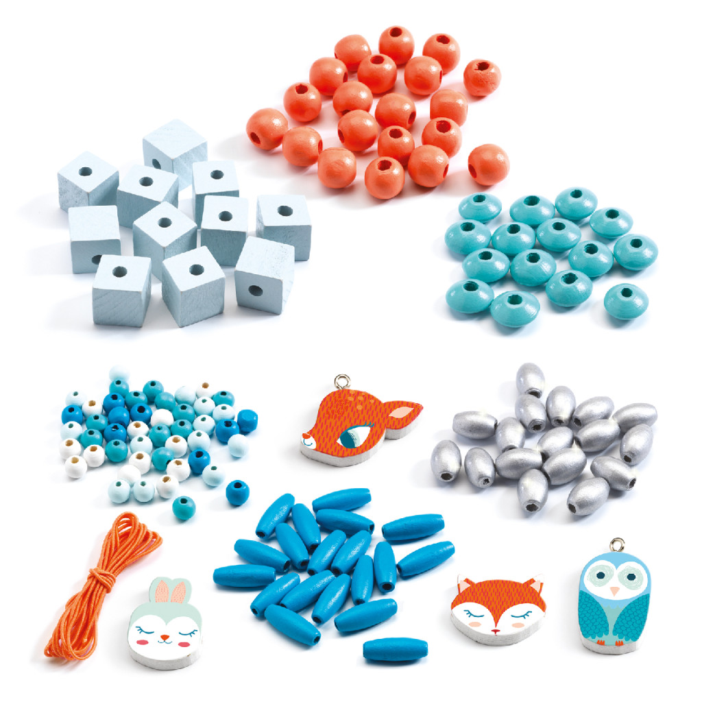 Fagyöngy készlet - Erdei állatkák - Wooden beads, small animals – alternatív kép 2