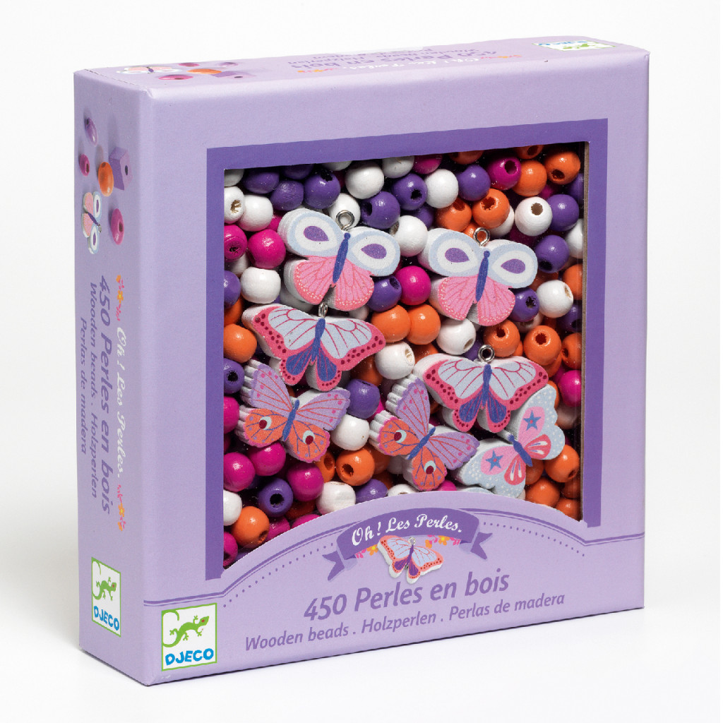 Fagyöngy készlet - Pillangók - Wooden beads, buterflies – fő nézet