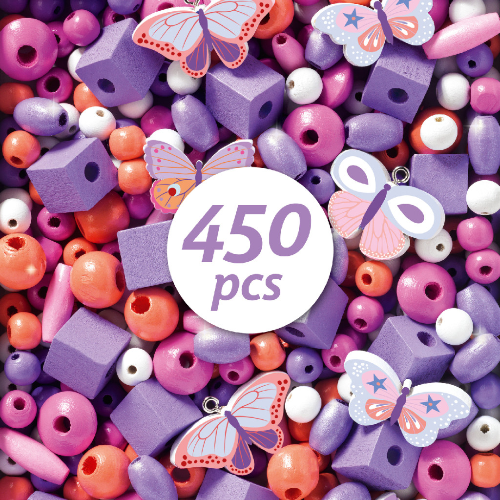 Fagyöngy készlet - Pillangók - Wooden beads, buterflies – alternatív kép 3