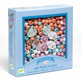 Djeco Fagyöngy készlet - Szivárvány - Wooden beads, Rainbow, 3–5 év, Többszínű