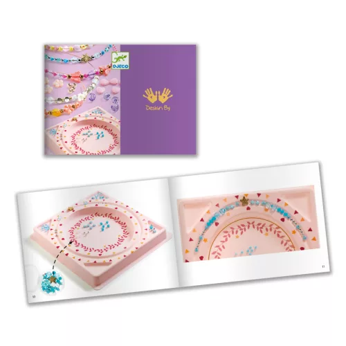 Djeco Ékszerkészítő készlet - Hajráf készítő - Precious, 3–5 év, Többszínű