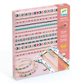 Djeco Ékszerkészítő készlet - Karkötők gyöngyszövéssel - Tiny beads, 3–5 év, Többszínű