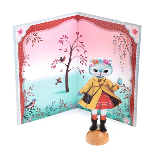 Djeco Papírbaba öltöztető - Kismacska gardróbja - Little gardrobe, 0–2 év, Többszínű