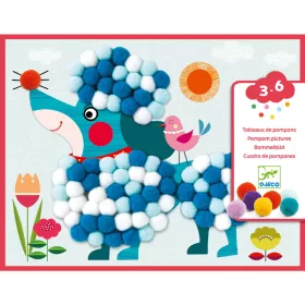 Djeco Pompom-kép készítés - Simogatni való kutyák - Dogs to stroke, 3–5 év, Többszínű