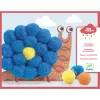 Djeco Pompom-kép készítés - Óriáspompomos állatok - Fluffy animals, 3–5 év, Többszínű