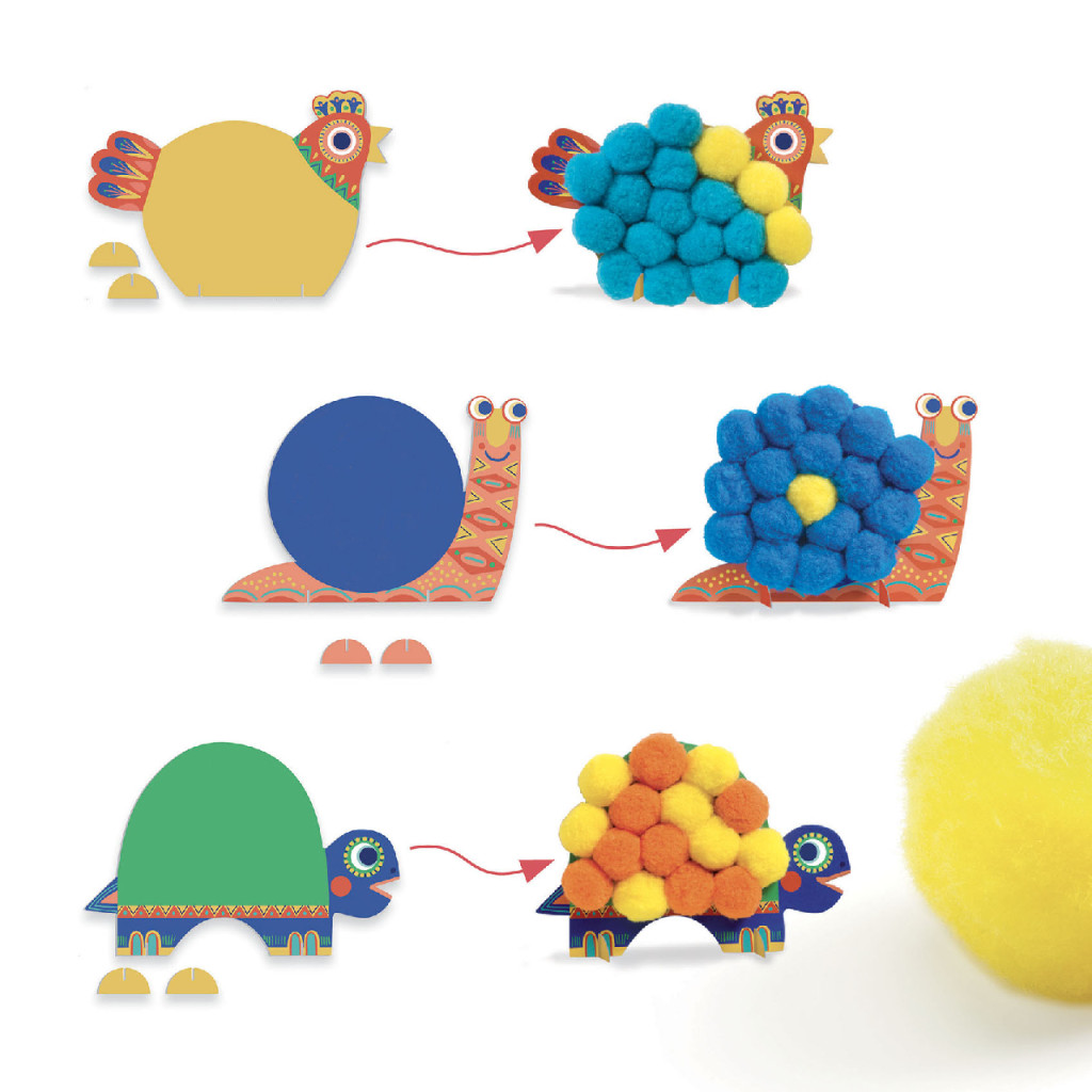 Pompom-kép készítés - Óriáspompomos állatok - Fluffy animals – alternatív kép 2
