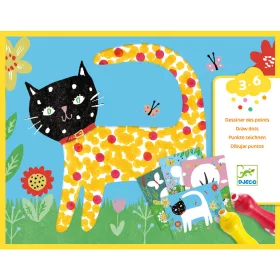 Djeco Képszínezés pöttyökkel - Rajzolás színes pöttyökkel - Small dots, 6–8 év, Többszínű