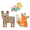 Djeco Kollázs műhely - Mackó, róka, madárka - 3 giant animals, 3–5 év, Többszínű