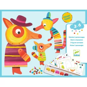 Djeco Művészeti műhely, festés - A róka család, bábok - The fox family, 3–5 év, Többszínű