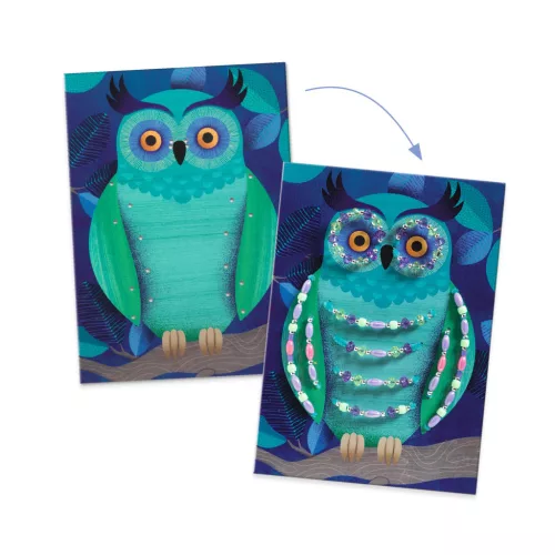 Djeco Fűzős képkészítő - Ragyogás az éjszakában - Light up the night, 3–5 év, Többszínű
