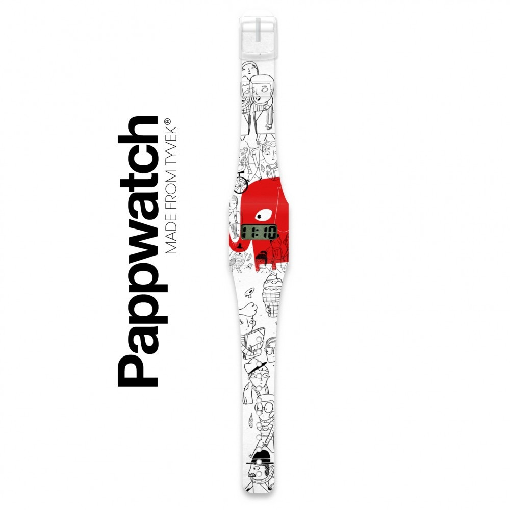 Papír karóra - RED ELEFANT - Pappwatch – alternatív kép 1