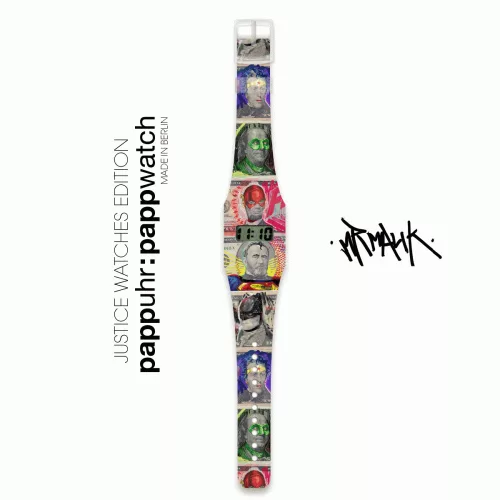 I like paper Papír karóra - JUSTICE FOR ALL - Pappwatch, 6–8 év, Többszínű