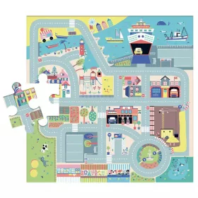 Padló puzzle  4db fa kisautóval Auzou