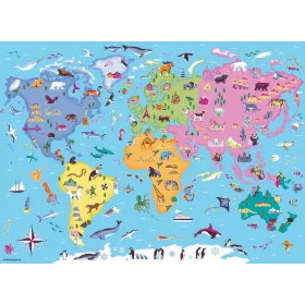 Világtérkép poszter matricákkal Auzou