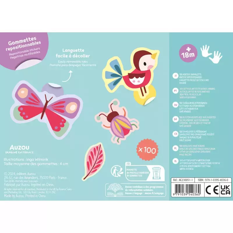 100 db-os matrica készlet, Természet Auzou alternatív kép 3