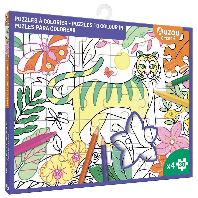Kiszínezős puzzle 4 képpel Auzou – fő nézet