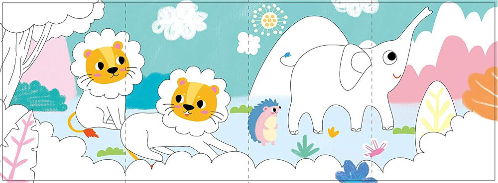 Avenir Kids® Oroszlános 3 az-1-ben zsírkréta készlet kiszínezhető poszterrel, 12 db-os Avenir, alternatív kép 3