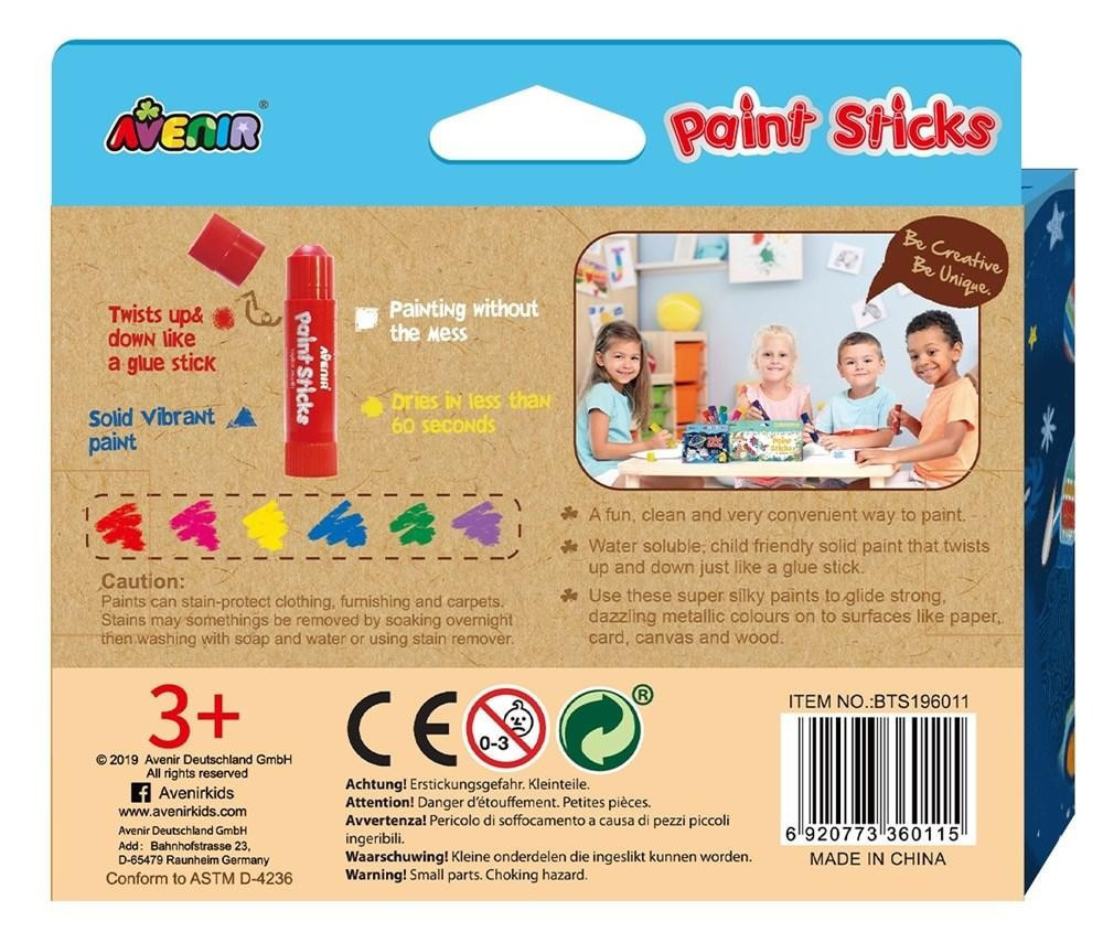 Avenir Kids Festő stift metál 6 db-os Avenir, alternatív kép 1