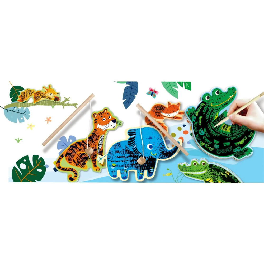 Avenir Kids® 2 az 1-ben karckép készítő és horgász játék, Dzsungel, alternatív kép 4
